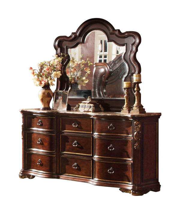 English Elm Traditional Classic Wood Dresser in Dark Walnut with Intricate Drawer Detailing and Ample Storage Space 808857794925