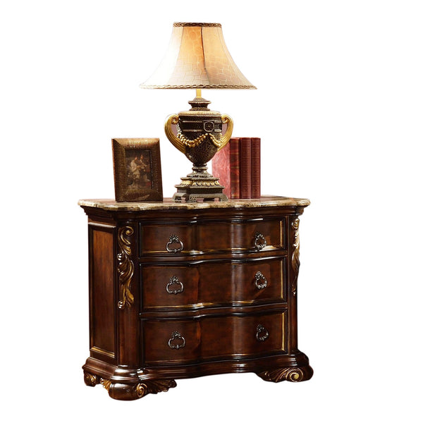 English Elm Traditional Wood Nightstand Dark Walnut 2-Drawer Bedside Table with Classic Detailing and Storage Appeal 808857778543