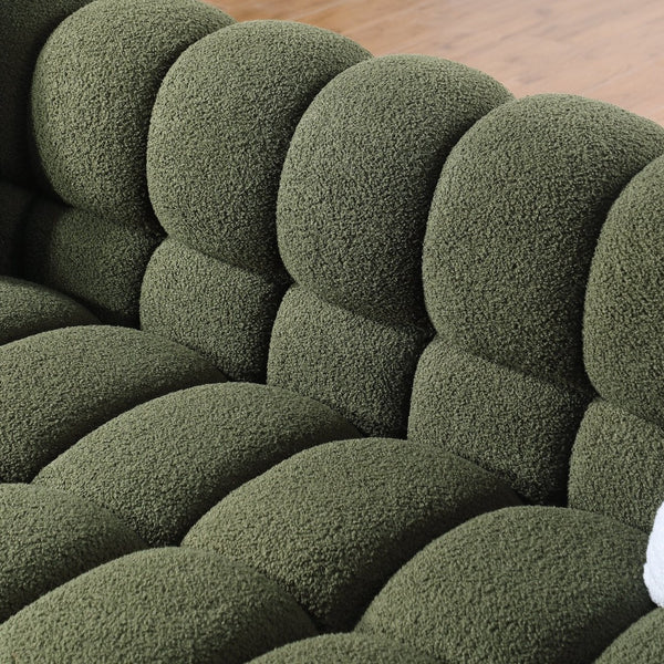English Elm 102 Inch Linen Modular Sectional Sofa with Hidden Storage and Cloud Cushion Comfort W1099S00076