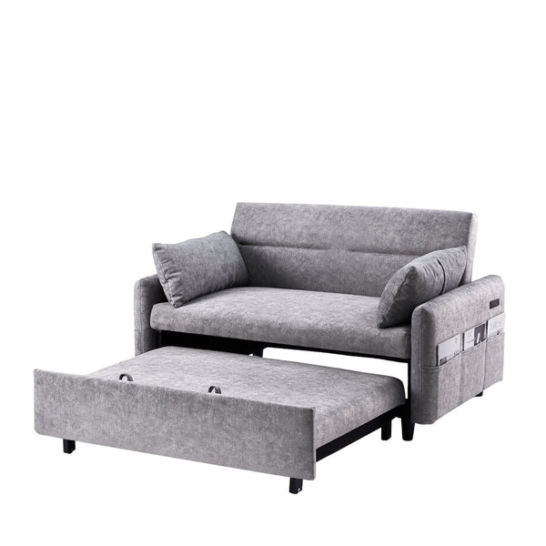 English Elm Sku Convertible Sleeper Sofa with Storage Drawer Ottoman Usb Ports Studio Ready N719P185195E