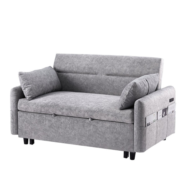 English Elm Sku Convertible Sleeper Sofa with Storage Drawer Ottoman Usb Ports Studio Ready N719P185195E