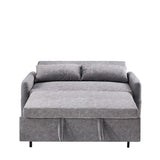 English Elm 55.1" Pull Out Sleep Sofa Bed Loveseats Sofa Couch With Adjsutable Backrest, Storage Pockets, 2 Soft Pillows, Usb Ports For Living Room, Bedroom, Apartment, Office,Grey (Old Sku Wf307821Aae)