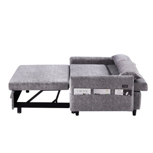 English Elm Sku Convertible Sleeper Sofa with Storage Drawer Ottoman Usb Ports Studio Ready N719P185195E