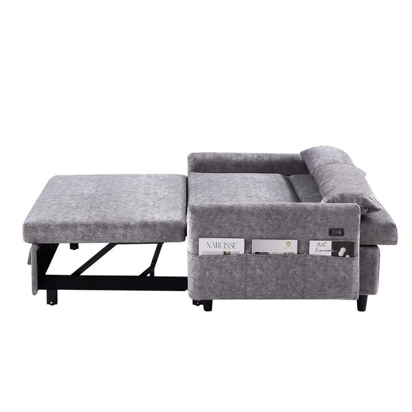 English Elm Sku Convertible Sleeper Sofa with Storage Drawer Ottoman Usb Ports Studio Ready N719P185195E