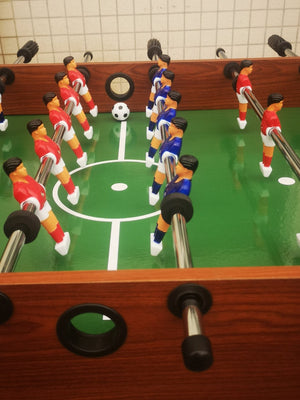 English Elm Soccer Foosball Table Arcade Style Chrome Steel Rods Mdf Build for Game Rooms W1936P143779