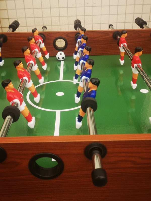 English Elm Soccer Foosball Table Arcade Style Chrome Steel Rods Mdf Build for Game Rooms W1936P143779