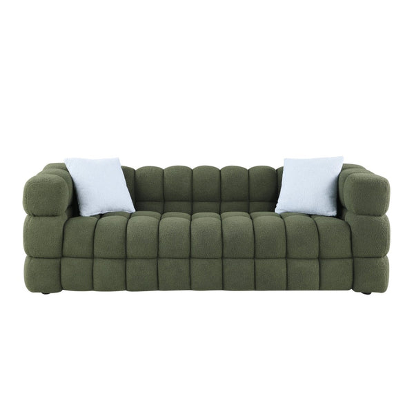English Elm 102 Inch Linen Modular Sectional Sofa with Hidden Storage and Cloud Cushion Comfort W1099S00076