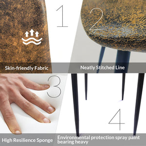 English Elm 55" Modern Mdf Wood Dining Table Set With 4 Ergonomic Suede Chairs - Mid-Century Style For Families W2189S00629