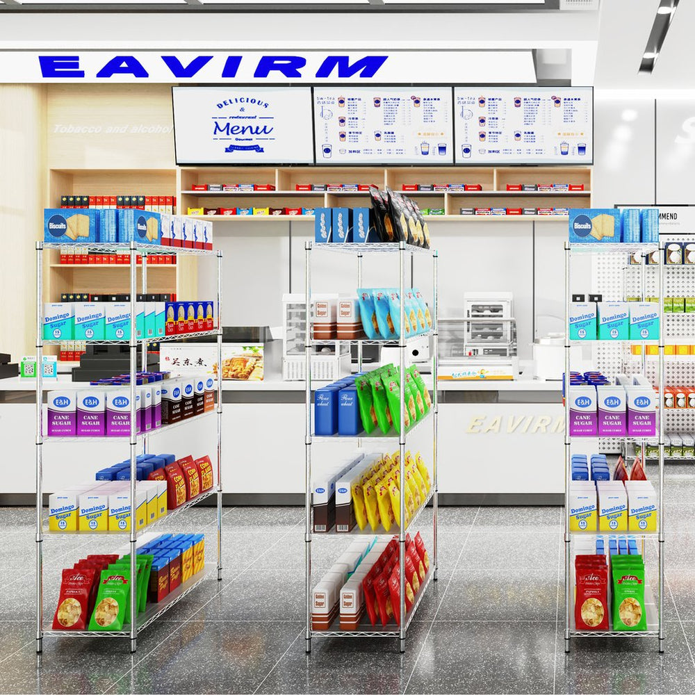 English Elm 5 Heavy-Duty Steel 5-Tier Shelving Unit for Home, Garage & Warehouse — Adjustable, Durable Storage Organizer Chrome W1550131997