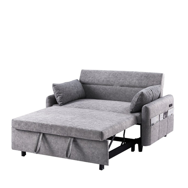English Elm Sku Convertible Sleeper Sofa with Storage Drawer Ottoman Usb Ports Studio Ready N719P185195E