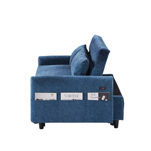 English Elm Sku Convertible Sleeper Sofa with Storage Drawer Ottoman Usb Ports Studio Ready N719P185195C