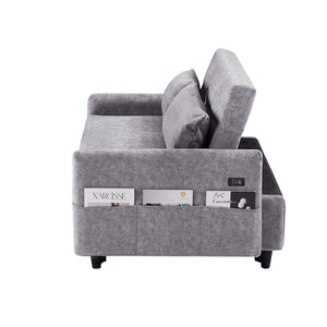 English Elm Sku Convertible Sleeper Sofa with Storage Drawer Ottoman Usb Ports Studio Ready N719P185195E