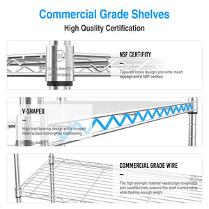 English Elm 5 Heavy-Duty Steel 5-Tier Shelving Unit for Home, Garage & Warehouse — Adjustable, Durable Storage Organizer Chrome W1550131997