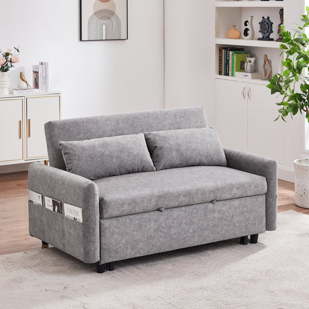 English Elm Sku Convertible Sleeper Sofa with Storage Drawer Ottoman Usb Ports Studio Ready N719P185195E