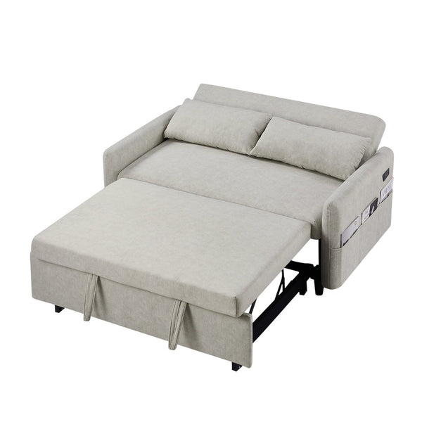 English Elm Sku Convertible Sleeper Sofa with Storage Drawer Ottoman Usb Ports Studio Ready N719P185195A