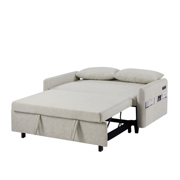 English Elm Sku Convertible Sleeper Sofa with Storage Drawer Ottoman Usb Ports Studio Ready N719P185195A