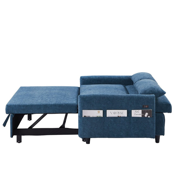 English Elm Sku Convertible Sleeper Sofa with Storage Drawer Ottoman Usb Ports Studio Ready N719P185195C