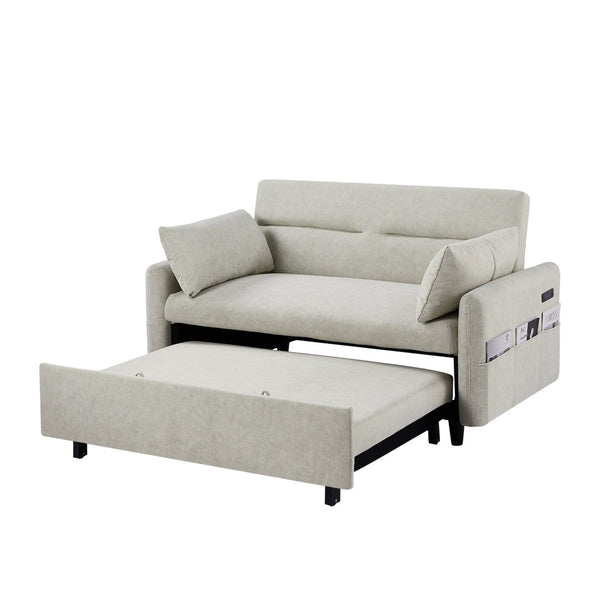 English Elm Sku Convertible Sleeper Sofa with Storage Drawer Ottoman Usb Ports Studio Ready N719P185195A