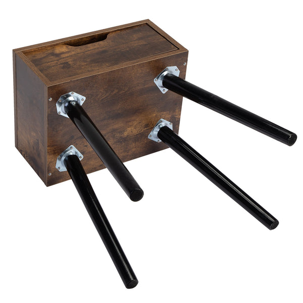 English Elm Set Sleek Two-Drawer Bedside Tables with Solid Wood Legs, Compact 16x12x28 in Storage for Bedroom Black W2181P144024