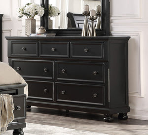 English Elm Transitional White Wood Dresser with Seven Dovetail Drawers and Hidden Jewelry Tray B011P143959