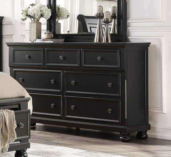 English Elm Transitional White Wood Dresser with Seven Dovetail Drawers and Hidden Jewelry Tray B011P143959