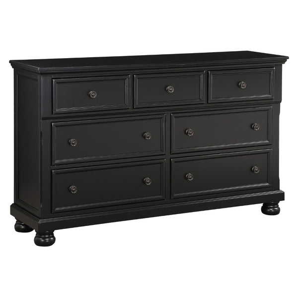 English Elm Transitional White Wood Dresser with Seven Dovetail Drawers and Hidden Jewelry Tray B011P143959
