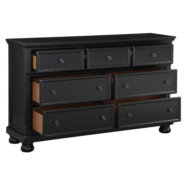 English Elm Transitional White Wood Dresser with Seven Dovetail Drawers and Hidden Jewelry Tray B011P143959