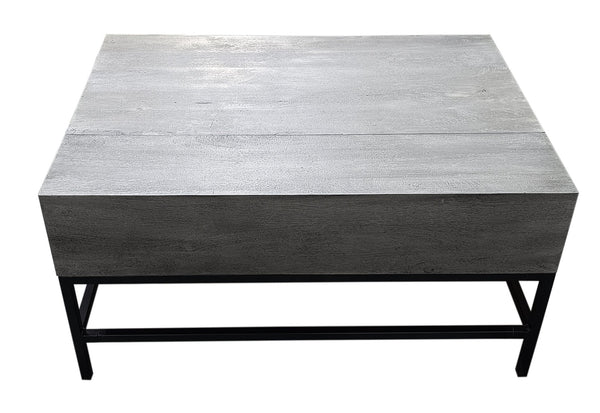 English Elm T1105-05 Modern Lift Top Coffee Table with Hidden Storage, Natural Wood Finish & Industrial Iron Base B009140752