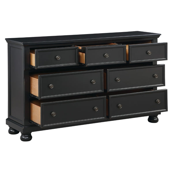 English Elm Transitional White Wood Dresser with Seven Dovetail Drawers and Hidden Jewelry Tray B011P143959