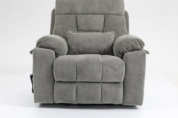 English Elm Old Age Velvet Power Lift Recliner with Dual Motors Massage Heating Flat Recline W547S00044