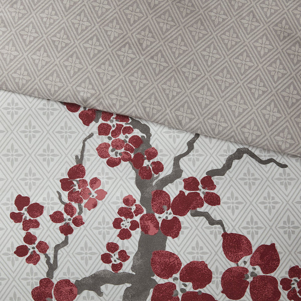 English Elm Duvet Natori Cherry Blossom King Mini Set — 100% Cotton Sateen & Percale, Diamond Print, OEKO‑TEX B03599555