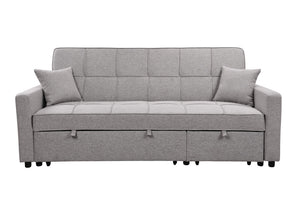 English Elm 83" Oversized Upholstered Sofa Bed with 3-Level Adjustable Backrest, Convertible 3-Seater Futon for Living Room Comfort and Sleep Light Gray W1417131916