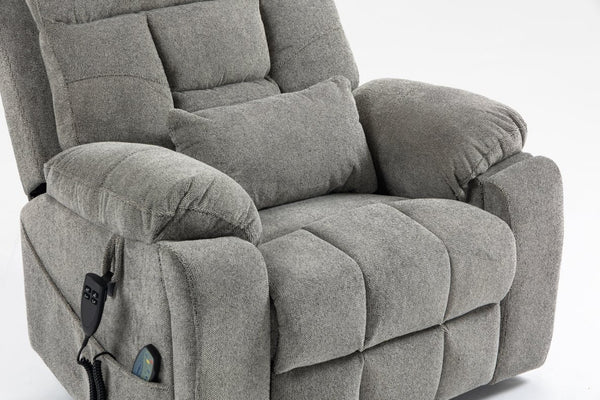 English Elm Old Age Velvet Power Lift Recliner with Dual Motors Massage Heating Flat Recline W547S00044