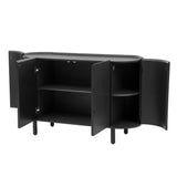 Hearth and Haven Wavelength Sideboard with Adjustable Shelves, Black WF308095AAB