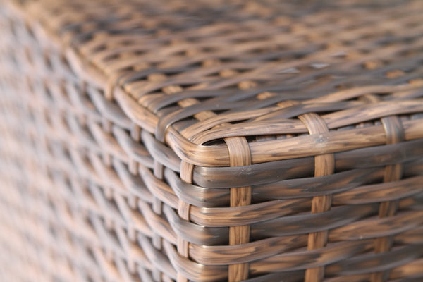 English Elm Fully Glass-Top Fire Pit Table Brown Wicker Rattan Base, No Assembly Needed, Elegant Patio Centerpiece B120P143942