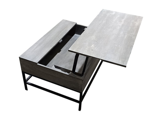 English Elm T1105-05 Modern Lift Top Coffee Table with Hidden Storage, Natural Wood Finish & Industrial Iron Base B009140752