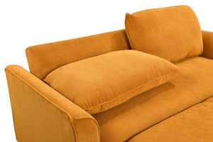 English Elm 78 Convertible 3-in-1 Sleeper Sofa Bed with Easy Pull-Out Hidden Mattress, Compact Modern Loveseat Yellow Brown W1417131882