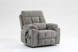 English Elm Old Age Velvet Power Lift Recliner with Dual Motors Massage Heating Flat Recline W547S00044