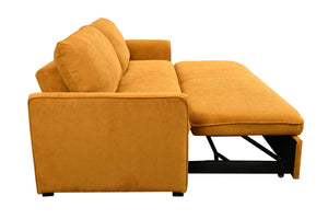 English Elm 78 Convertible 3-in-1 Sleeper Sofa Bed with Easy Pull-Out Hidden Mattress, Compact Modern Loveseat Yellow Brown W1417131882