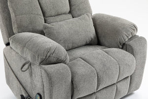 English Elm Old Age Velvet Power Lift Recliner with Dual Motors Massage Heating Flat Recline W547S00044