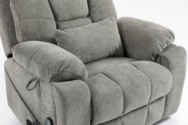 English Elm Old Age Velvet Power Lift Recliner with Dual Motors Massage Heating Flat Recline W547S00044