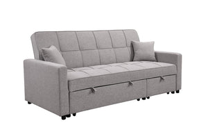 English Elm 83" Oversized Upholstered Sofa Bed with 3-Level Adjustable Backrest, Convertible 3-Seater Futon for Living Room Comfort and Sleep Light Gray W1417131916