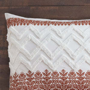 English Elm 3 Mila Cotton Comforter Set Auburn Chevron Chenille Tufting Full/Queen – Shabby Chic, OEKO-TEX Certified Comfort B035P148267