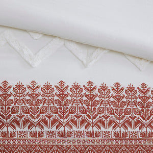 English Elm 3 Mila Cotton Comforter Set Auburn Chevron Chenille Tufting Full/Queen – Shabby Chic, OEKO-TEX Certified Comfort B035P148267