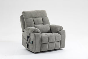 English Elm Old Age Velvet Power Lift Recliner with Dual Motors Massage Heating Flat Recline W547S00044