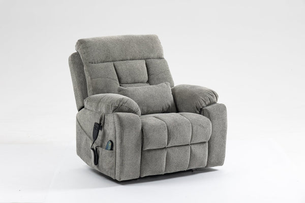 English Elm Old Age Velvet Power Lift Recliner with Dual Motors Massage Heating Flat Recline W547S00044