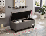 Hearth and Haven Upholstered Storage Rectangular Bench For Entryway Bench, Bedroom End Of Bed Bench Foot Of The Bed, Bench Entryway, Gray W2082130343