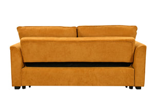 English Elm 78 Convertible 3-in-1 Sleeper Sofa Bed with Easy Pull-Out Hidden Mattress, Compact Modern Loveseat Yellow Brown W1417131882