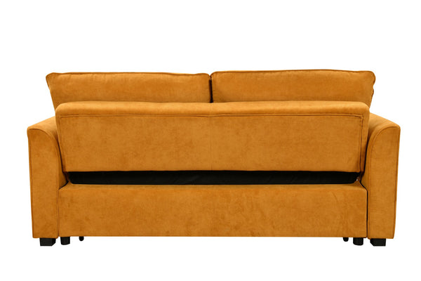 English Elm 78 Convertible 3-in-1 Sleeper Sofa Bed with Easy Pull-Out Hidden Mattress, Compact Modern Loveseat Yellow Brown W1417131882