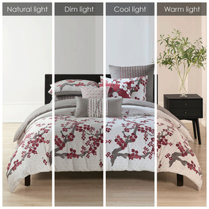 English Elm Duvet Natori Cherry Blossom King Mini Set — 100% Cotton Sateen & Percale, Diamond Print, OEKO‑TEX B03599555